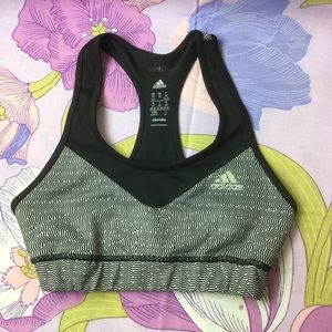 EUC Adidas Climalite  Black/Silver Sports  Bra